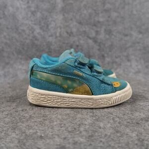 Puma Shoes Toddler Baby 5 Sneakers Cookie Monster Double Strap Suede Blue Kids